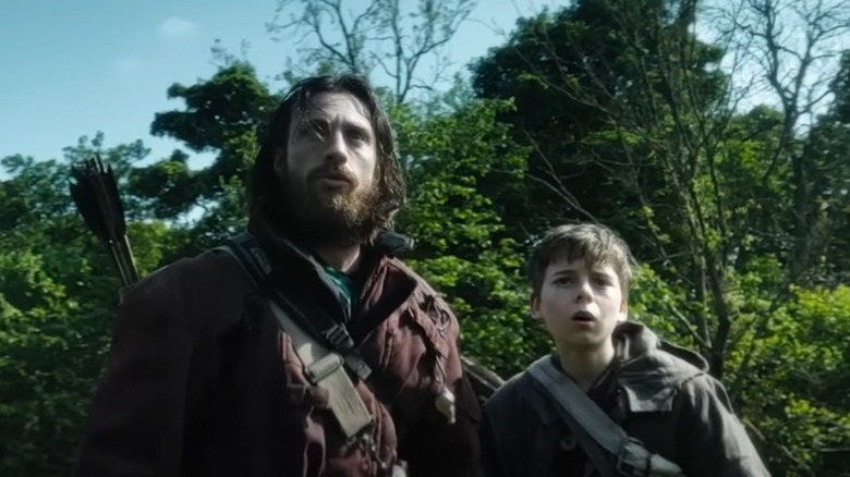 Spike in the woods with his father in 28 Years Later