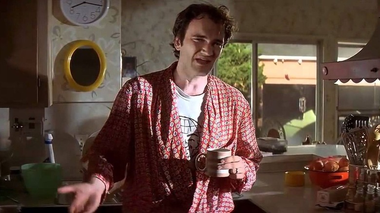 Jimmie holding a coffee mug in Pulp Fiction