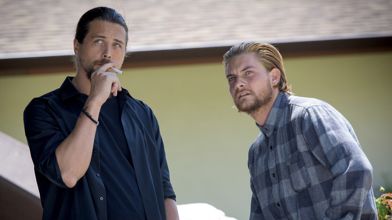 Craig and Deran look skyward in "Animal Kingdom"