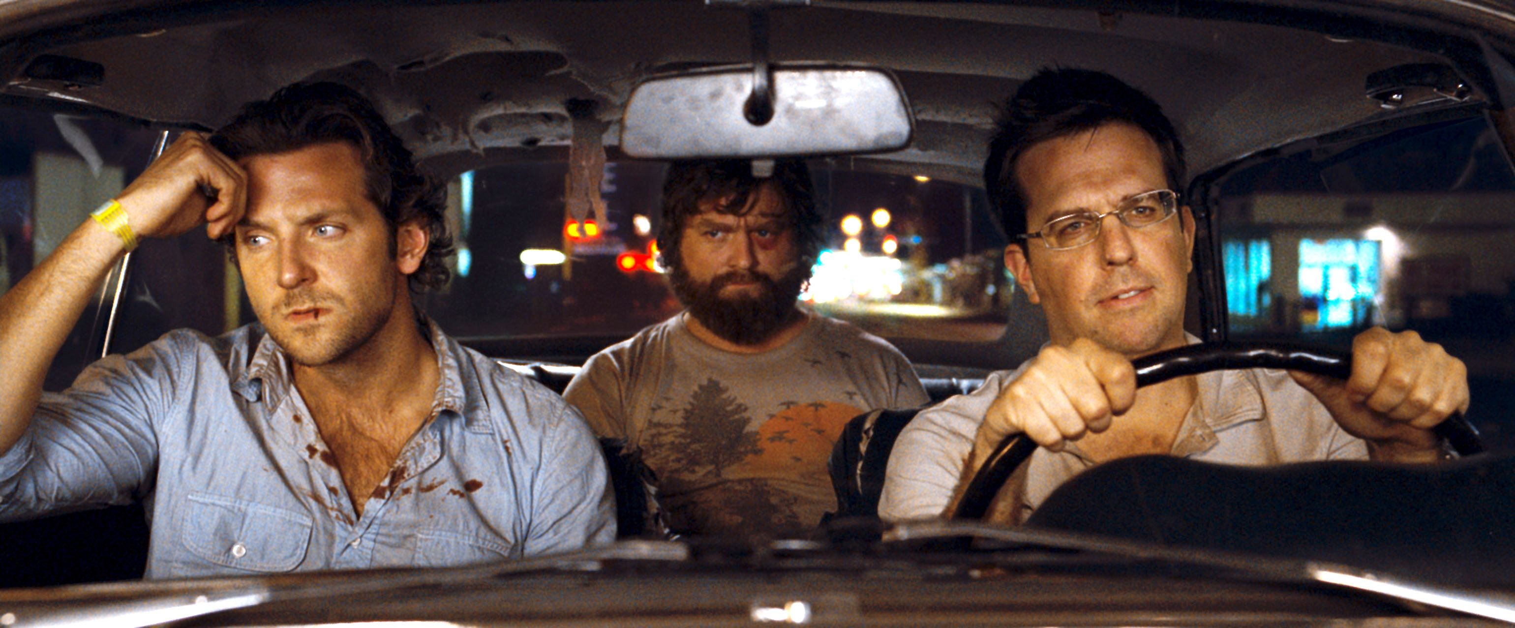 'The Hangover' (2009), from left: Bradley Cooper, Zach Galifianakis, and Ed Helms