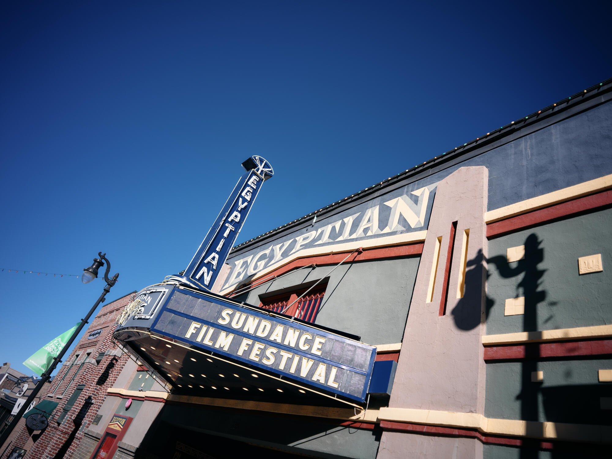 A view of the Egyptian Theatre marquee as Park City, Utah prepares for the 2025 Sundance Film Festival at Main Street on January 22, 2025 in Park City, Utah.