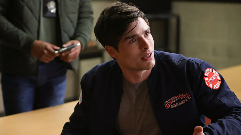 Jack Damon talking seriously on "Chicago Fire" (2012-present)