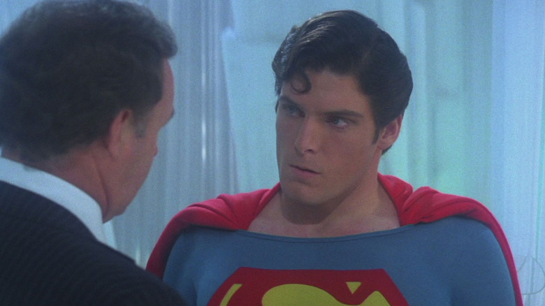 Superman talks to Lex Luther in the Fortress of Solitude in Superman II (1980)