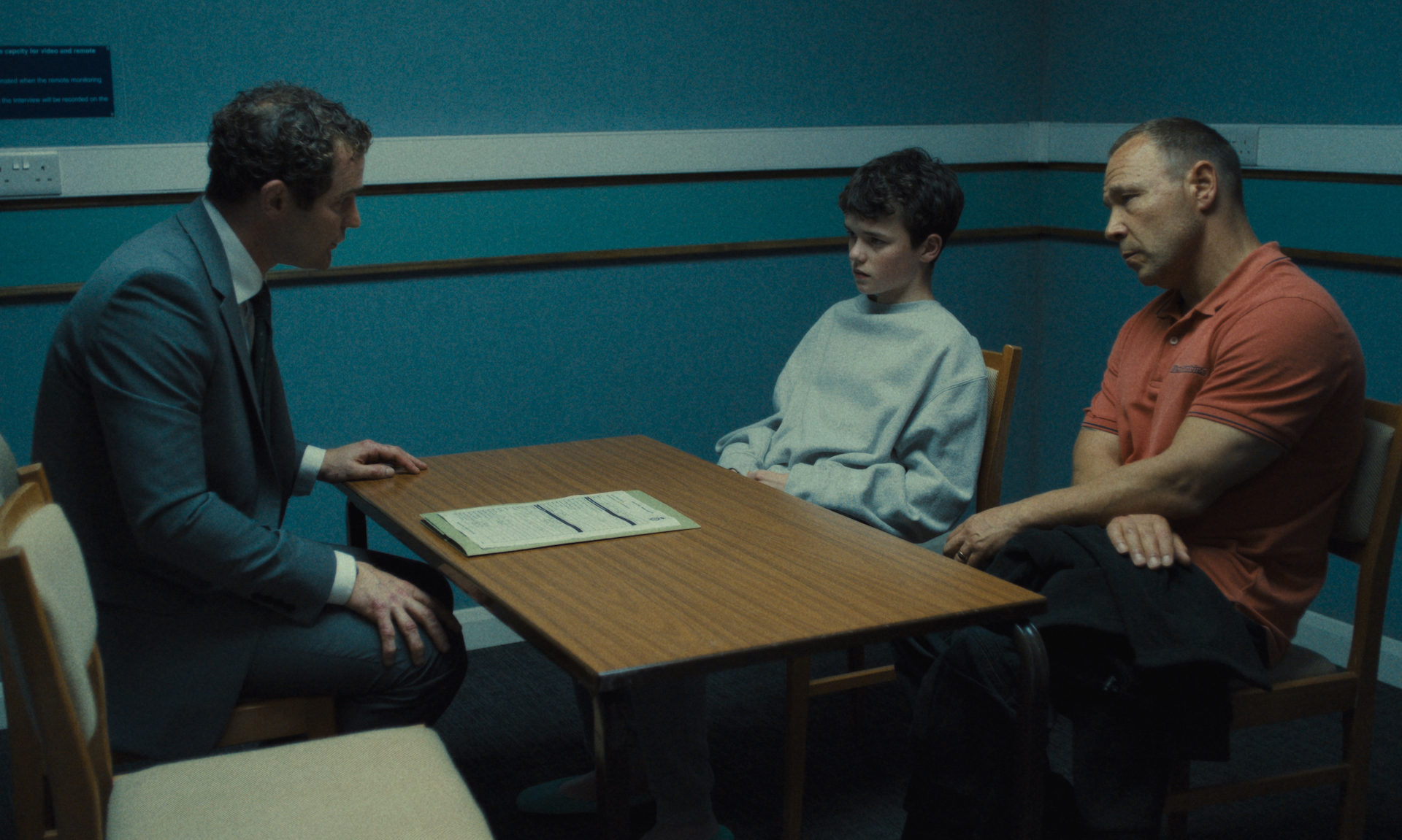 Adolescence. (L to R) Mark Stanley as Paulie Miller, Owen Cooper as Jamie Miller, Stephen Graham as Eddie Miller in Adolescence. Cr. Courtesy of Netflix © 2024