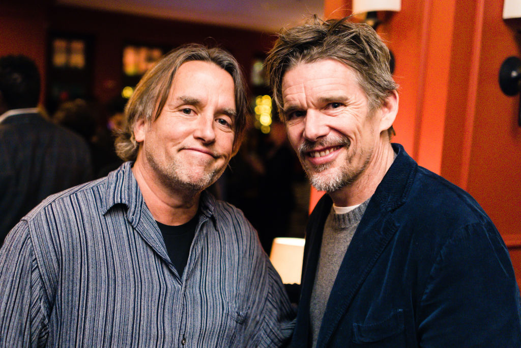 AUSTIN, TEXAS - MARCH 13: Richard Linklater and Ethan Hawke attend Netflix's Apollo 10 ½ SXSW World Premiere on March 13, 2022 in Austin, Texas. (Photo by Greg Doherty/Getty Images for Netflix)
