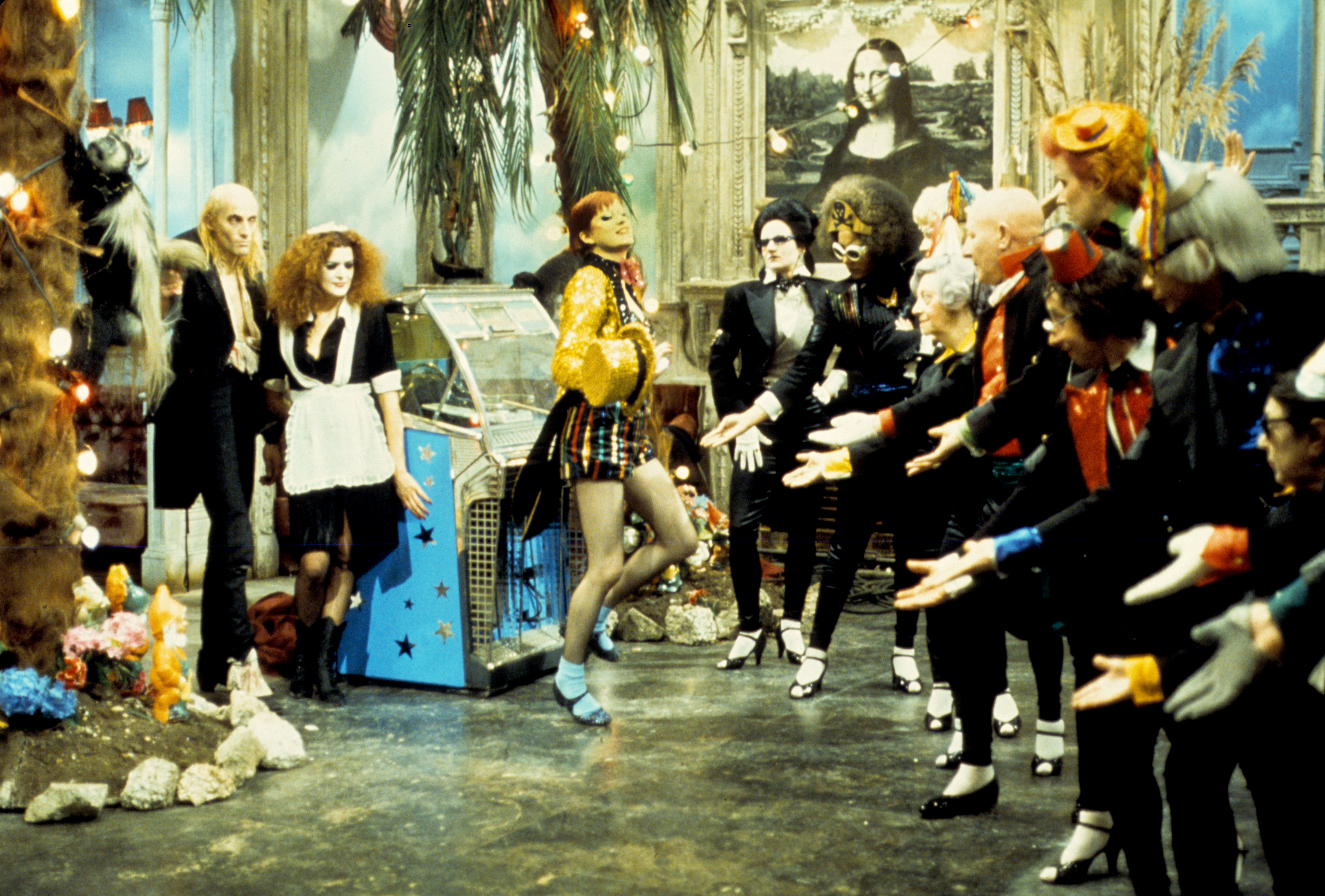 THE ROCKY HORROR PICTURE SHOW, from left: Richard O'Brien, Patricia Quinn, Nell Campbell, 1975. © 20th Century Fox Film corp./courtesy Everett Collection