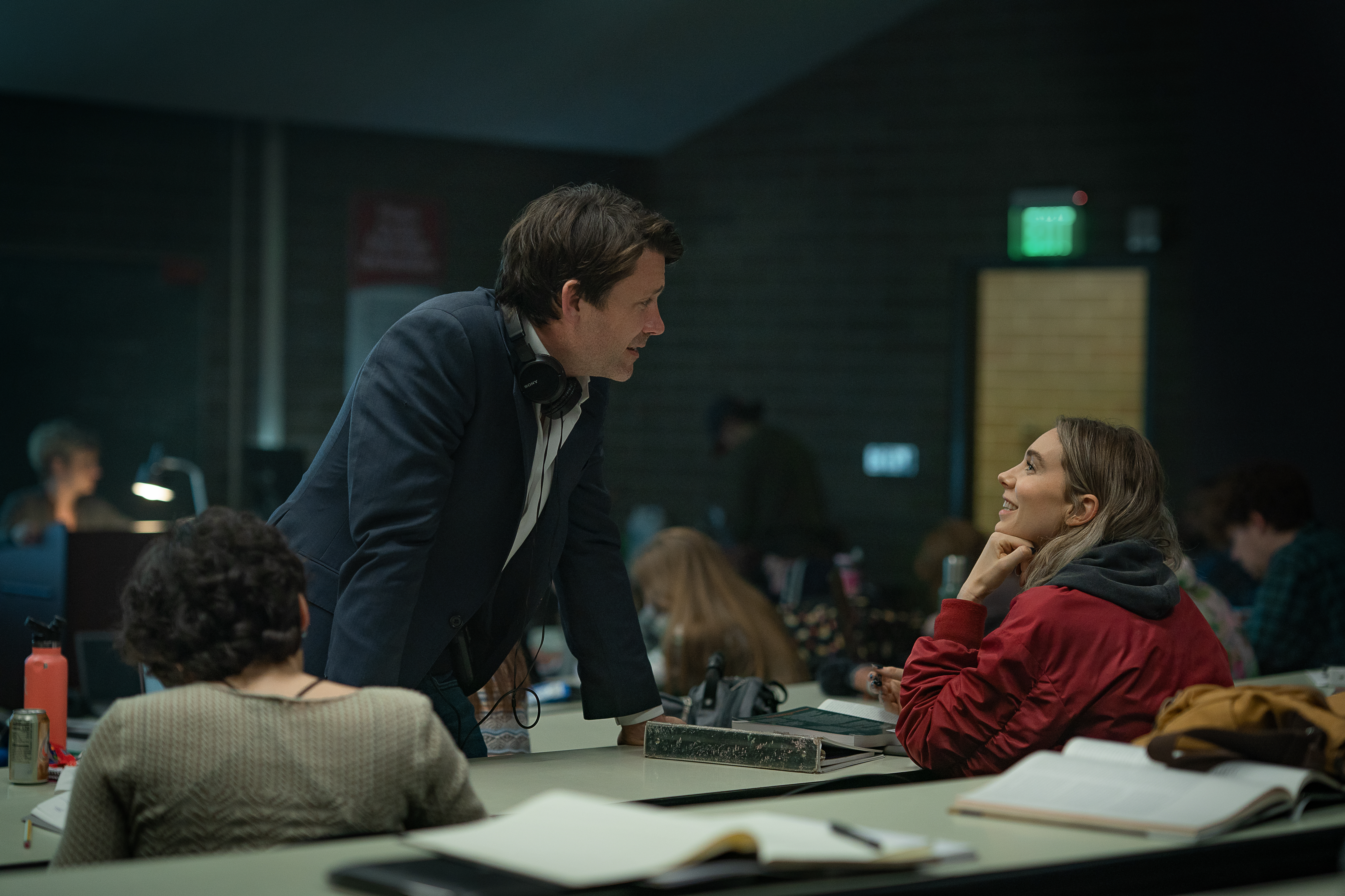 Night Always Comes. (L-R) Director/Producer Benjamin Caron and Vanessa Kirby on the set of Night Always Comes. Cr. Allyson Riggs/Netflix © 2025