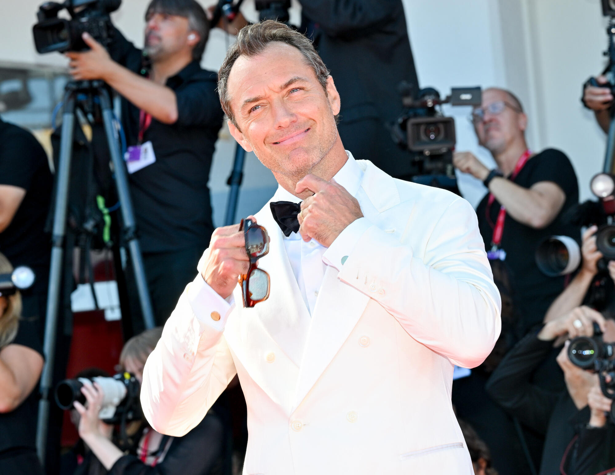 Jude Law at the 'The Wizard Of The Kremlin' (Le Mage Du Kremlin) red carpet at The 82nd Venice International Film Festival on August 31, 2025 in Venice, Italy.