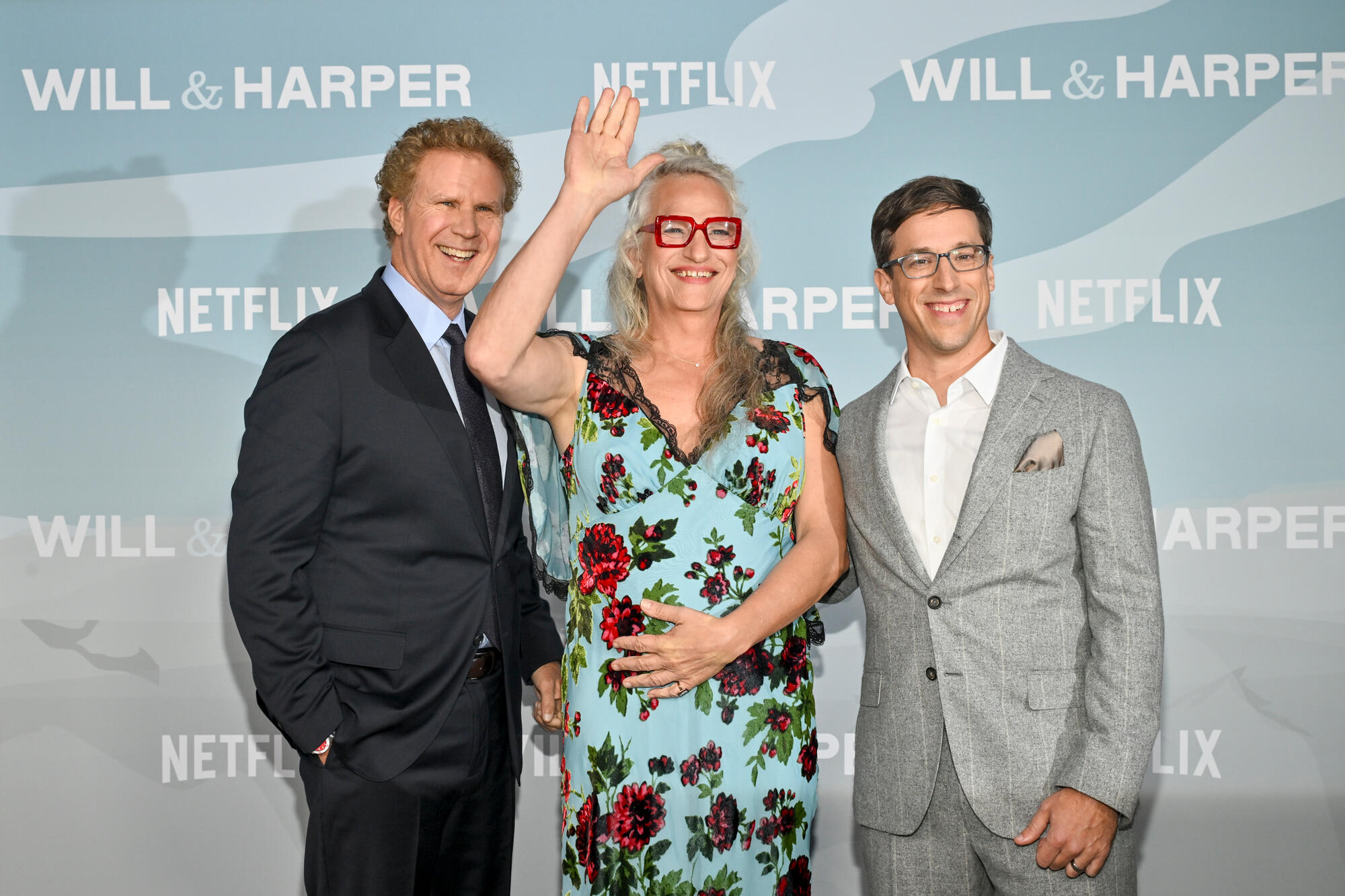 Will Ferrell, Harper Steele and Josh Greenbaum at the Los Angeles premiere of Netflix’s “Will & Harper” held at The Egyptian Theatre Hollywood on September 19, 2024 in Los Angeles, California.