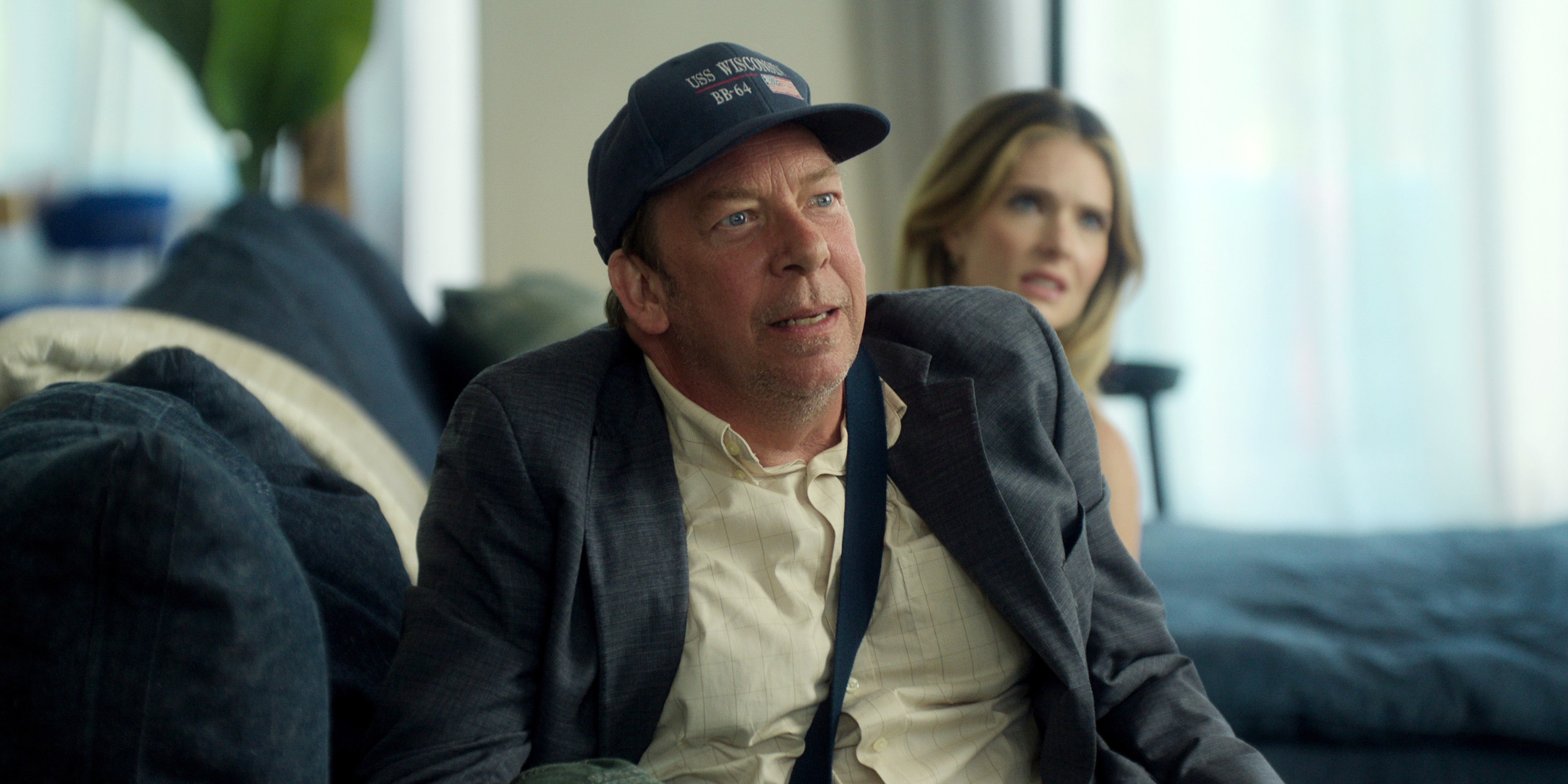 SIRENS, from left: Bill Camp, Meghann Fahy, Persephone', (Season 1, ep. 104, aired May 22, 2025). photo: ©Netflix / Courtesy Everett Collection