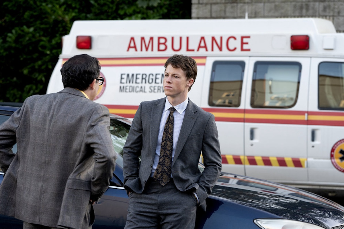 THE RAINMAKER TV series stars Milo Callaghan as Rudy Baylor, shown here post ambulance chase