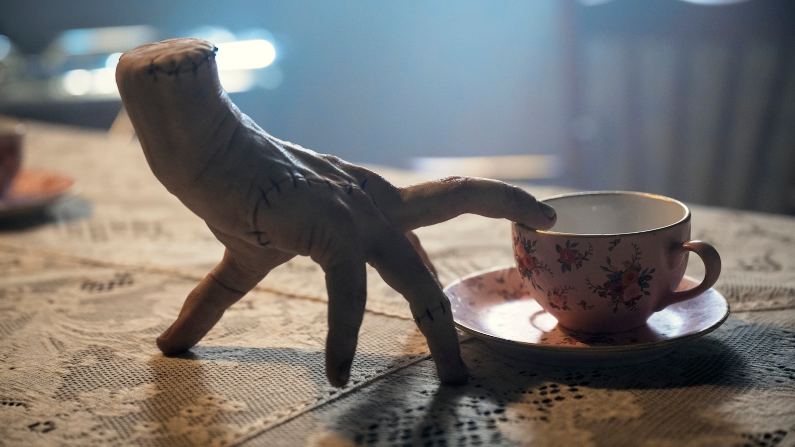 Wednesday. Thing in episode 201 of Wednesday. Cr. Helen Sloan/Netflix © 2025