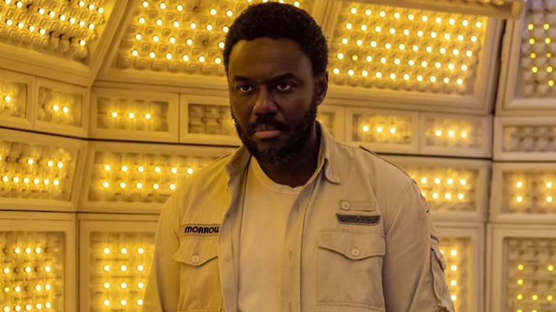The cyborg Morrow in his Weyland-Yutani uniform in Alien: Earth