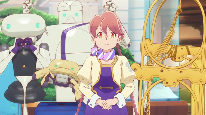 Yachiyo stands with the other hotel robots in "Apocalypse Hotel" (2025)