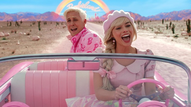 Barbie and Ken in the car singing in Barbie