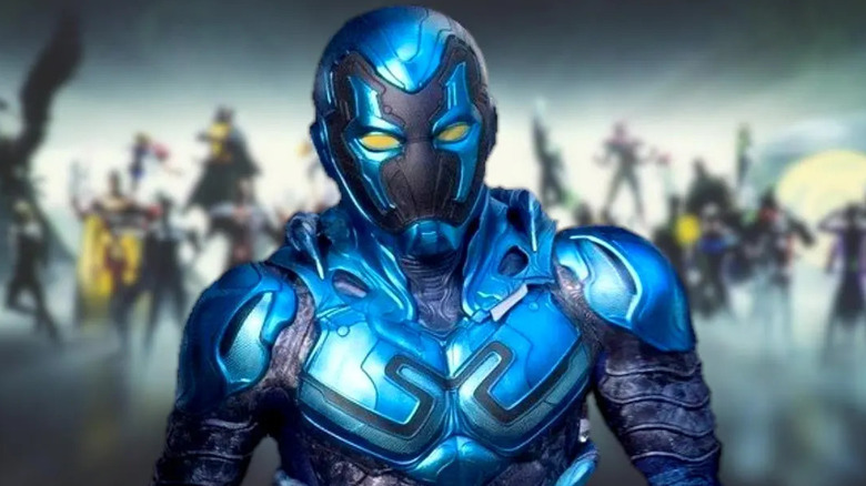 Jaime Reyes in his exoskeleton in 2023's Blue Beetle