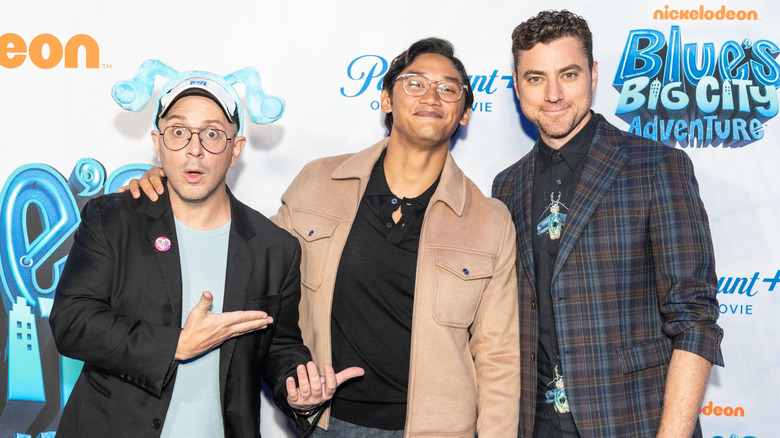 Steve Burns, Josh Dela Cruz and Donovan Patton at the 2022 premiere of Blue's Big City Adventure