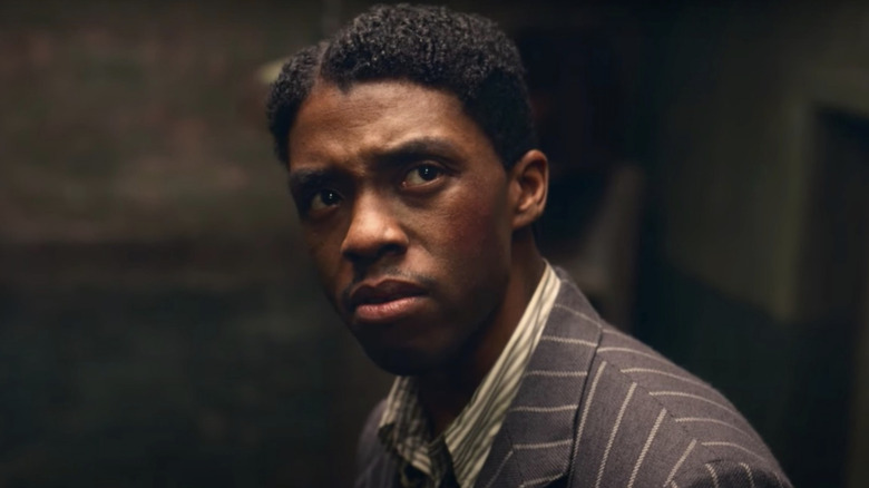 Levee looks up angrily in "Ma Rainey's Black Bottom" (2020)