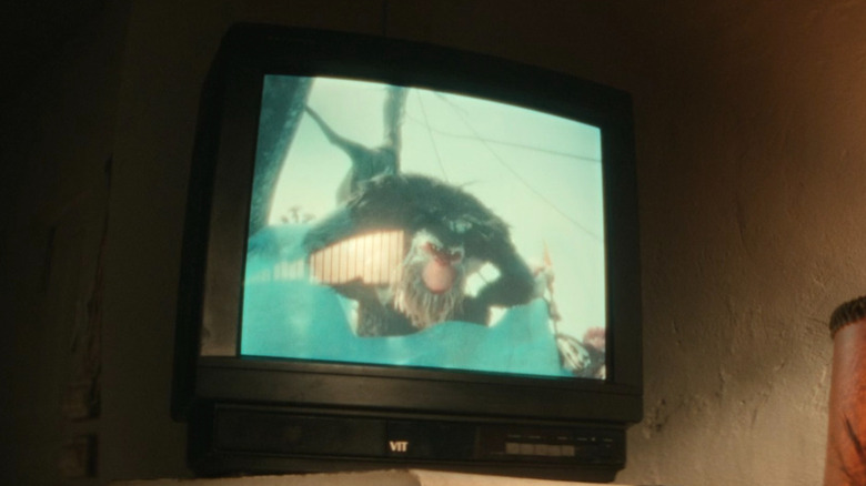 "Ice Age: Continental Drift" playing on a TV on "Alien: Earth" (2025)