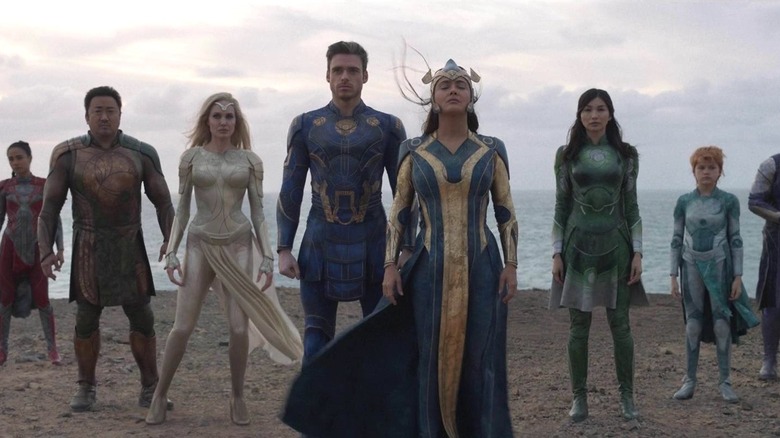 The Eternals introducing themselves to the people of Earth