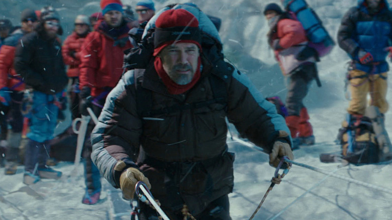 Rob and his team hiking in the snow in "Everest" (2015)