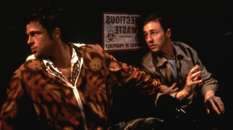Tyler Durden and The Narrator up to no good in "Fight Club" (1999)