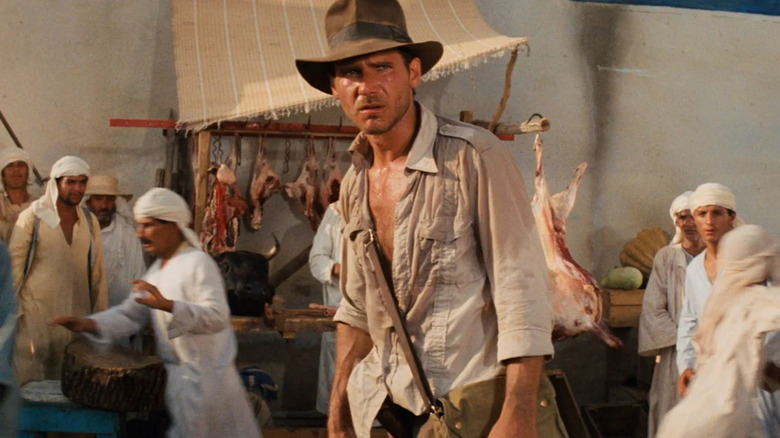 Indian Jones after a fight in "Raiders of the Lost Ark" (1981)
