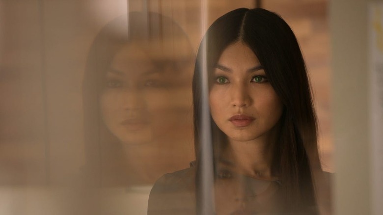 Anita/Mia's face reflects in a window in "Humans" (2015-2018)