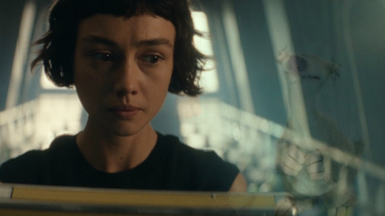 Wendy next to an image of Sid from "Ice Age" on "Alien: Earth" (2025)