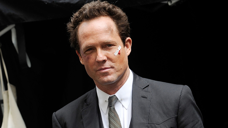 Dean Winters filming on location for an Allstate commercial (2012)