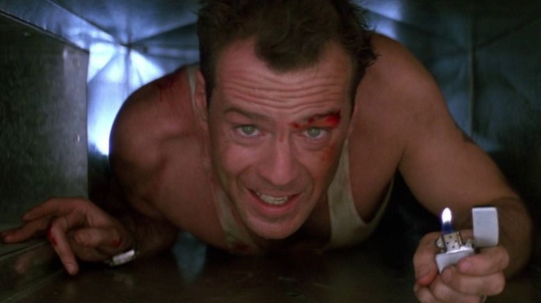 John McClane crawls through an air duct in "Die Hard" (1988)