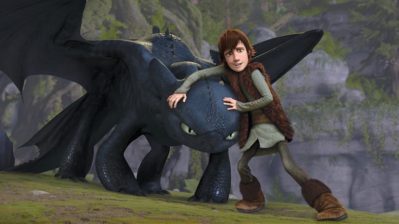 Hiccup defending Toothless in How to Train Your Dragon (2010)