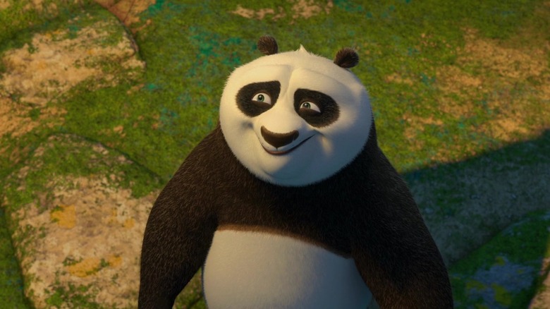 Po gazing upwards in reverence in "Kung Fu Panda"