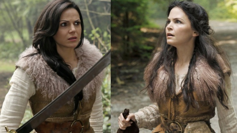 Snow White and Regina in a fur vest on Once Upon a Time (2011)
