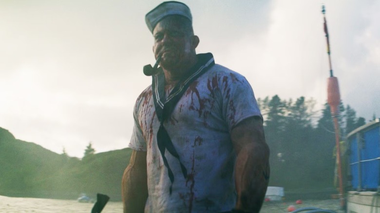 Popeye all covered in blood in Popeye's Revenge (2025)