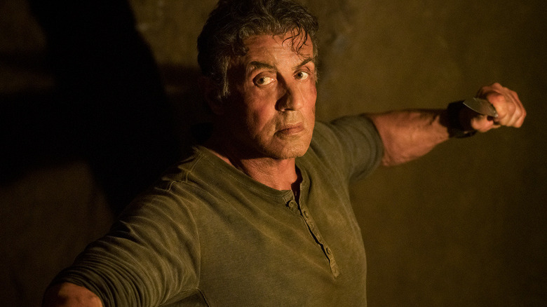 Rambo holding a knife in "Rambo: Last Blood" (2019)