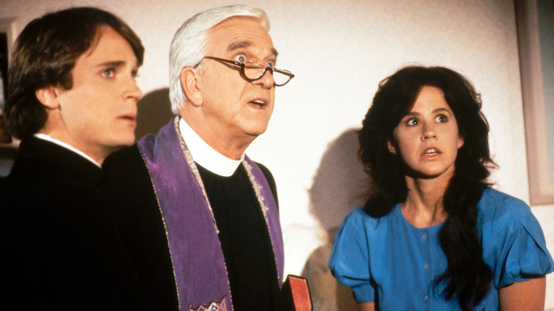Father Mayi, Nancy and Luke Brophy assess the future in "Reposessed"