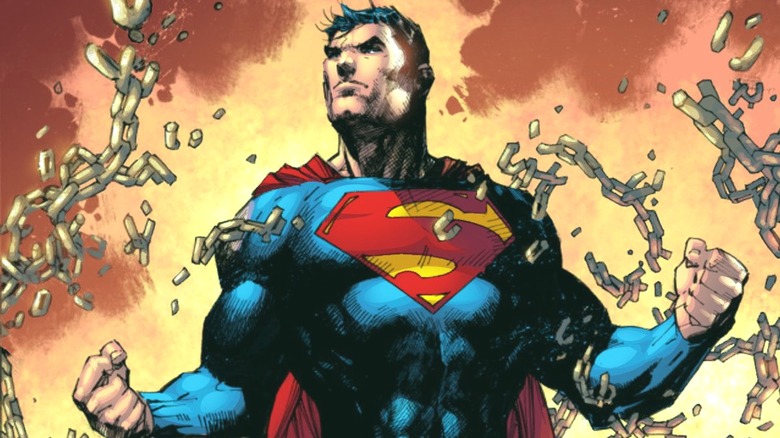 Superman casually breaking chains
