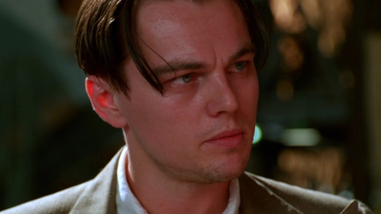 Howard Hughes looking stern in The Aviator