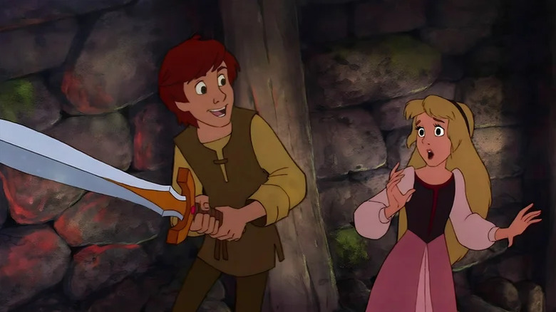 Taran finds a sword in The Black Cauldron (1985)