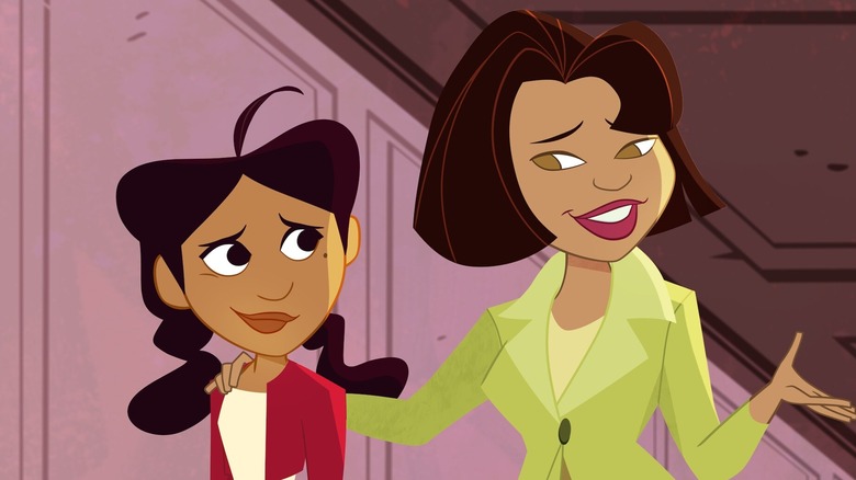 Trudy Proud (Paula Jai Parker) comforting her daughter, Penny Proud (Kyla Pratt)