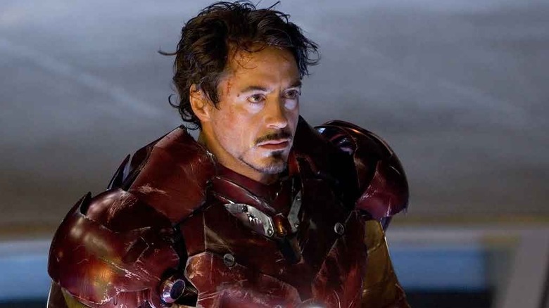 Tony Stark tests out his suit in "Iron Man" (2008)