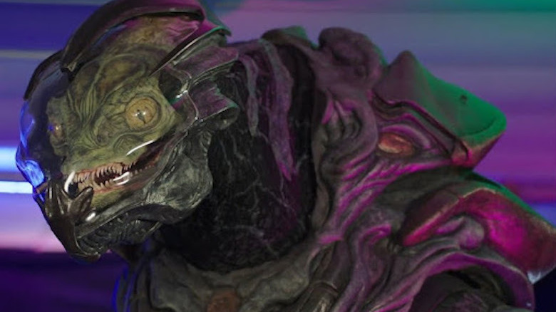 A Gorn in a space helmet as seen on The Ready Room