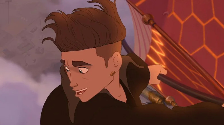 Jim Hawkins glides in the air in Treasure Planet (2002)