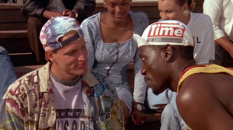 Billy and Syd smiling at one another in "White Men Can't Jump" (1992)