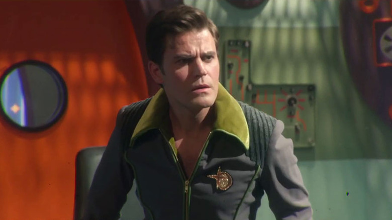 Kirk looks confused on a retro style bridge in "Star Trek: Strange New Worlds" (2022-present)