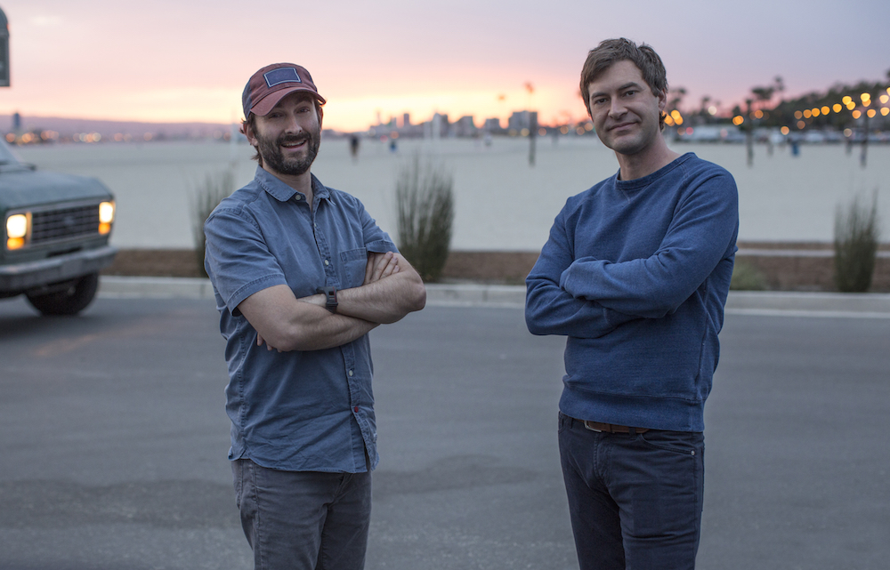 Jay Duplass & Mark Duplass on the set of "Togetherness"