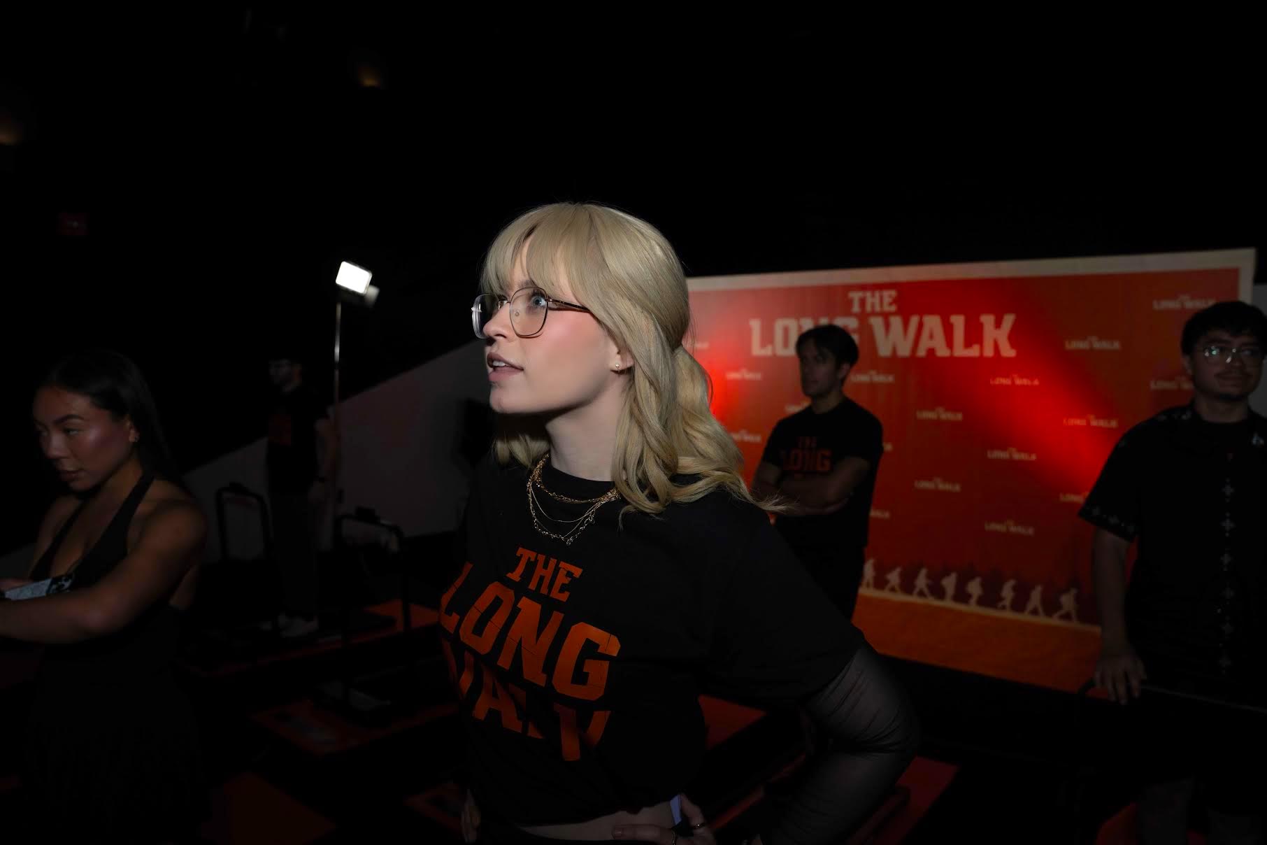 IndieWire's Alison Foreman at a special treadmill screening of 'The Long Walk' at Culver Theater in Los Angeles