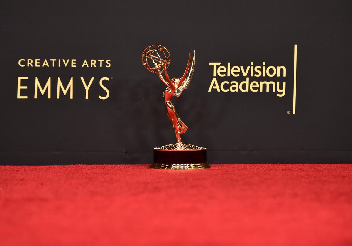 A view of an Emmy statuette at the 73rd Creative Arts Emmy Awards held at L.A. Live on September 11, 2021.