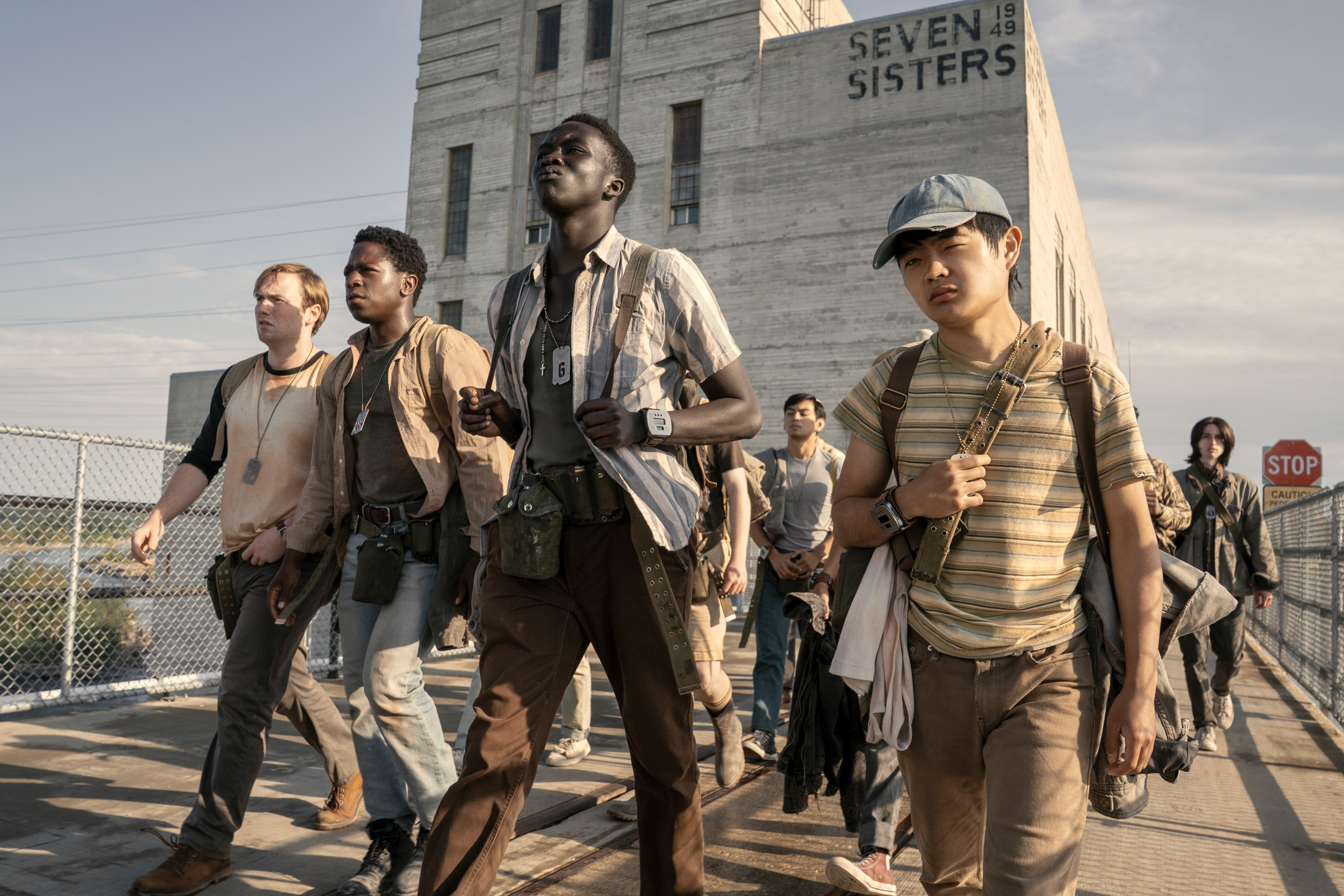 THE LONG WALK, from left: Cooper Hoffman, David Jonsson, Tut Nyuot, Ben Wang, 2025. ph: Murray Close / © Lionsgate / Courtesy Everett Collection